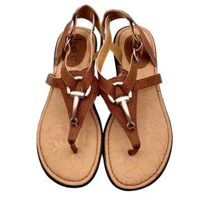 b.o.c. Brown Leather Horse Bit Sandals
